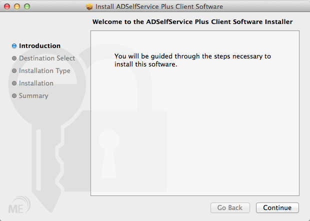 Mac OS X Login Agent Installation - Introduction Window